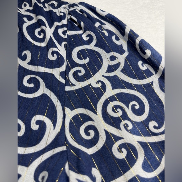 Lilly Pulitzer Blue Long Sleeve Button Down Top Sz 10 - Picture 6 of 12